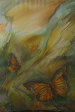 Silk Painting Autumn Butterfly