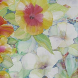 Silk Painting Flower Garden