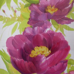 Silk Painting Peony