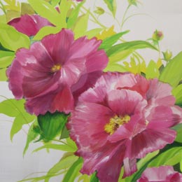 Silk Painting Peony