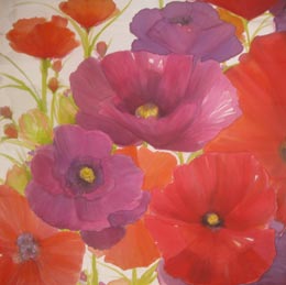 Silk Painting Poppies