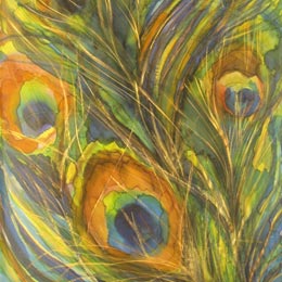 Silk Painting Peacock
