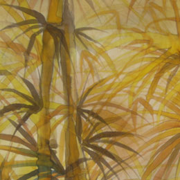 Silk Painting Bamboo Path